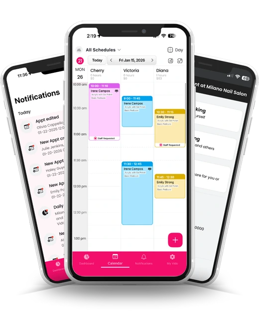 VIDO Booking app schedule